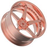 Rose gold rims-5 spoke deep dish CUSTOM 2 PIECE FORGED WHEELS: RV-DF14 - RVRN WHEELS