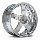 Custom 2-Piece Forged 5 Spoke Wheels RV-DF93, 19-Inch Staggered Chrome Wheel for 1999 Mustang GT, Deep Dish Mustang Wheel