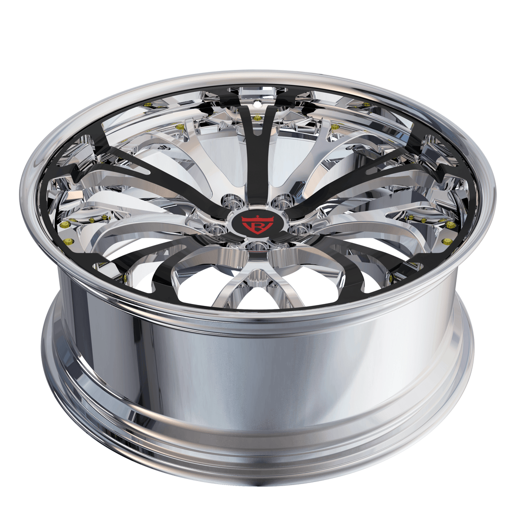 RV-DL09 Custom Forged 2-Piece Lincoln Rims | Chrome Black Wheels – RVRN ...