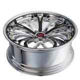 Close-up of RV-DL09 Lincoln performance rims highlighting forged multi-spoke structure, CNC precision edges, and luxury-grade wheel engineering.