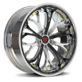 RV-DL09 forged wheel showcasing optimized brake clearance design for luxury performance vehicles including Lincoln and Cadillac platforms.