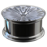Custom 2 piece forged wheel RV-DM079 with polished chrome finish, designed for luxury brands like Mercedes-Benz and Ferrari.