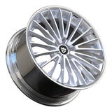 RVRN RV-DM079 custom forged multi spoke wheels in chrome and polished silver for Mercedes AMG E63, lightweight forged wheels built for premium performance vehicles