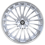 RVRN RV-DM079 two piece forged multi spoke wheels in chrome and polished silver for Mercedes AMG G63, custom AMG wheels with aggressive performance appearance
