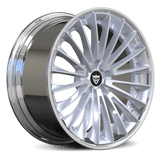 RVRN RV-DM079 custom forged multi spoke wheels in chrome and polished silver for Mercedes AMG GT, premium Mercedes AMG wheels designed with custom fitment and luxury performance styling