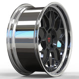 RVRN RV-DP186 2-piece forged deep dish wheel for Lamborghini Urus in black with chrome finish, combining bold deep dish styling with lightweight performance construction