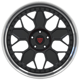 RVRN RV-DP186 2-piece forged deep dish wheel for Mercedes-AMG GLE 63 S in black with chrome finish, designed for custom luxury performance builds