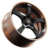 RVRN RV-DP223 custom forged 5 spoke Porsche 911 wheels in copper with black, designed for performance fitment