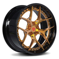 RVRN Wheels RV-DR08 forged step lip Y-spoke black and copper wheels for 1969 Camaro custom build