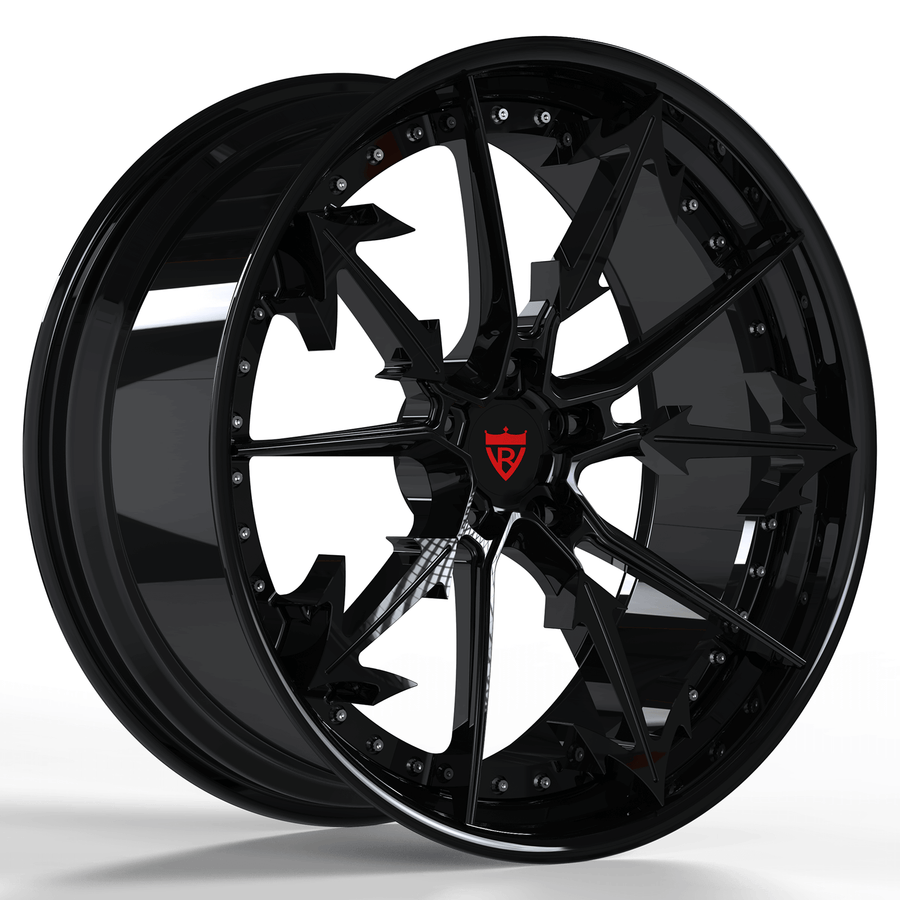 RVRN RV-DR082 forged 10 spoke Maserati GranTurismo wheels in black finish with custom luxury performance design
