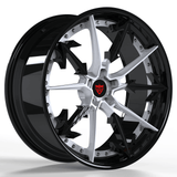 RVRN RV-DR082 forged 10 spoke Ferrari 296 GTB wheels in black and white custom performance style