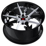 RVRN RV-DR082 forged Maserati Quattroporte wheels in black and purple finish with custom 10 spoke design