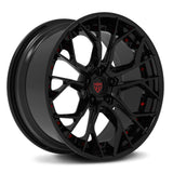 RVRN RV-DR16 forged 2-piece aggressive Y spoke wheels for C8 Corvette Z06 in black finish, custom lightweight performance wheels with precise vehicle-specific fitment