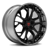 RVRN RV-DR16 custom forged 2-piece Y spoke aggressive wheels for Porsche 911 in gray with black finish, lightweight construction, custom sizing and performance fitment