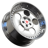 RV-DR18 custom forged old school wheels for Chevrolet Chevelle style builds, chrome 2-piece rims, vintage performance look
