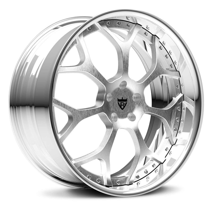 RVRN RV-DR300 custom forged Y spoke wheels for Chrysler 300S in brushed finish lightweight performance rims