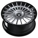 RVRN RV-DR66 forged multi spoke chrome wheels for McLaren 720S, chrome with black finish, custom 2-piece performance wheel design