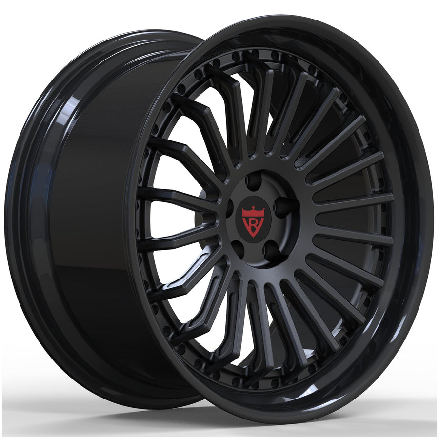 Custom forged black multi spoke wheel RVRN RV-DR671 featuring lightweight construction and vehicle-specific fitment