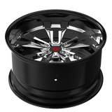 Deep dish forged RVRN RV-DR88 wheel in chrome and black designed for Dodge SRT and performance muscle car projects