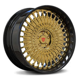 RVRN RV-DR91 forged old school wheels gold with black finish for Dodge, retro muscle styling with multi-piece construction