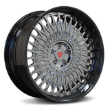 RVRN RV-DR91 custom old school rims black with chrome for Ford, classic wheel design with stepped lip detail