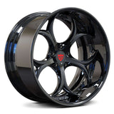 RVRN RV-DS016 deep dish wheels in black chrome finish for Dodge Charger custom performance builds