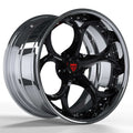 RVRN RV-DS016 forged deep dish wheels for Maserati Ghibli with black and chrome finish and premium custom engineering