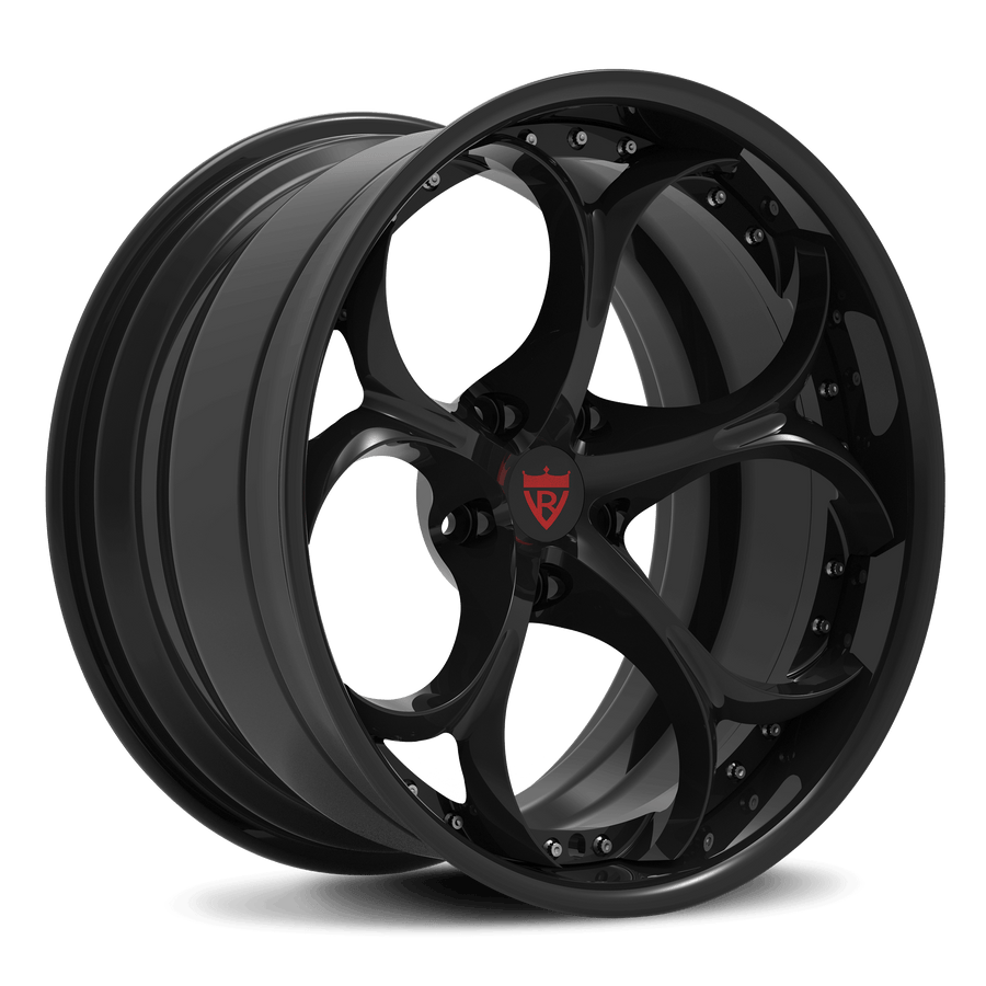 RVRN RV-DS016 custom Tesla Model S wheels with black 2 piece forged wheel design and lightweight performance construction