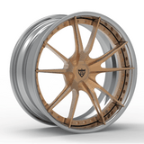 RVRN RV-DS477 Corvette C8 forged 2 piece wheels chrome with bronze finish custom lightweight performance rims