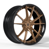 RVRN RV-DS477 forged blue deep lip wheels for Dodge Challenger black and bronze finish