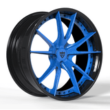 RVRN RV-DS477 blue forged wheels deep lip design for Dodge Charger black and blue custom wheels