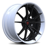 RVRN RV-DS477 custom forged multi spoke Corvette C8 wheels in black with white finish lightweight 2 piece forged rims