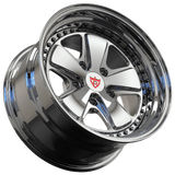 RVRN RV-DV70 forged 5 spoke deep dish chrome wheel for a 1970 Chevrolet Chevelle SS 454, custom old-school wheel design with 2-piece construction and classic styling