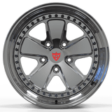 RVRN RV-DV70 forged 2-piece 5 spoke deep dish chrome wheel for Porsche 911, combining classic old-school design, custom sizing and a bold deep dish profile