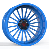 RVRN RV-HR88 deep dish blue rims for Ford truck enthusiasts seeking lightweight forged wheels and aggressive fitment solutions