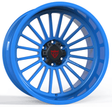 RVRN RV-HR88 blue forged deep dish wheels for GMC truck builds with custom 6 lug wheel specifications