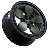 Custom forged bespoke rims for Dodge Hellcat widebody builds featuring grey with black performance wheel finish