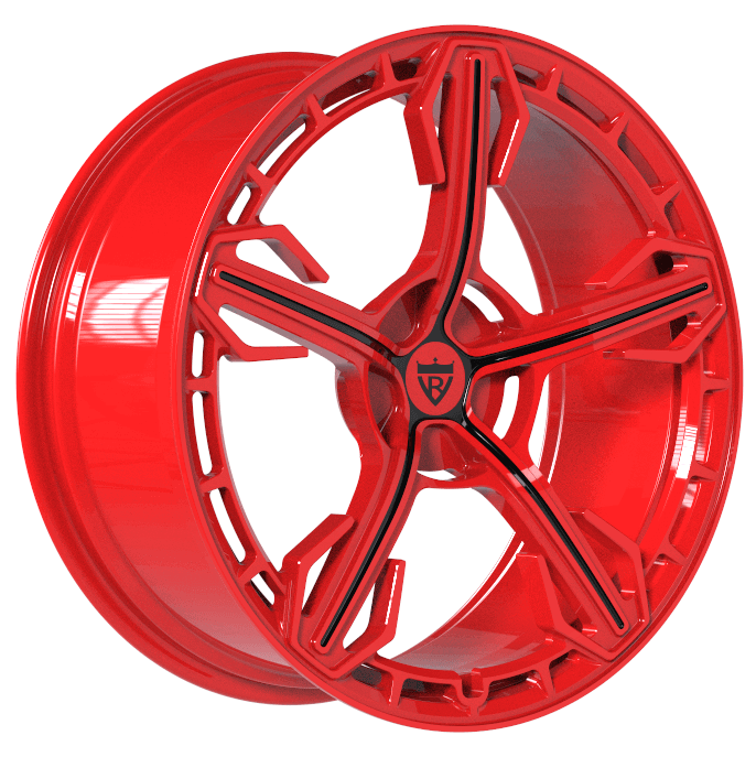 RVRN RV-MA62 5 spoke forged red wheel for Corvette C8, lightweight custom wheel design for performance fitment