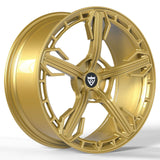 RVRN RV-MA62 5 spoke forged gold wheel for Corvette C8 Z06, lightweight custom forged wheel design