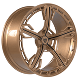 RVRN RV-MA62 5 spoke forged bronze wheel for Porsche 911, custom lightweight wheel design for performance applications
