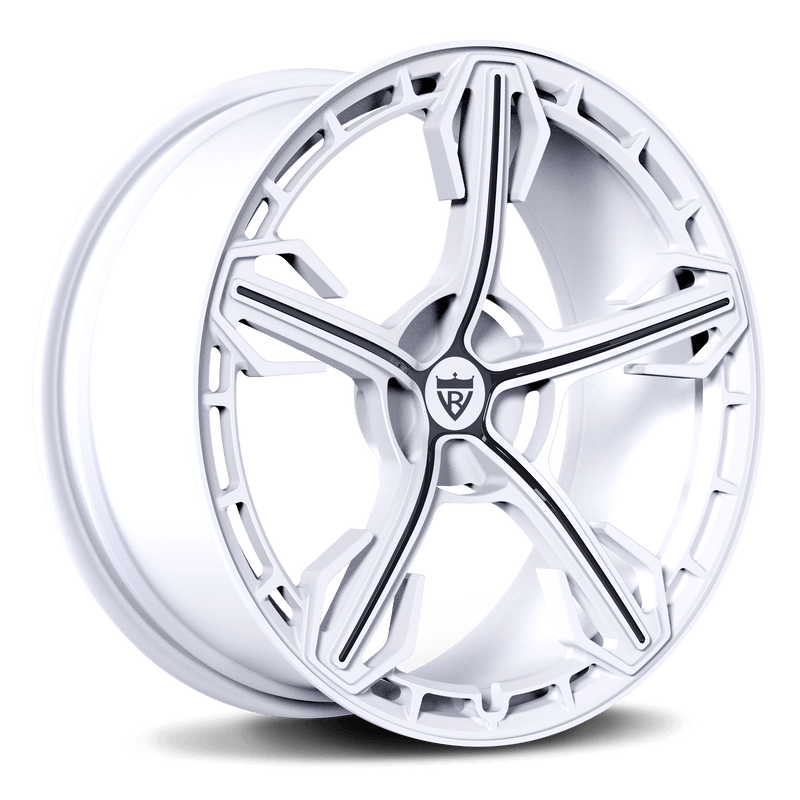 RVRN RV-MA62 custom forged white rims for RAM performance truck build in black with white finish