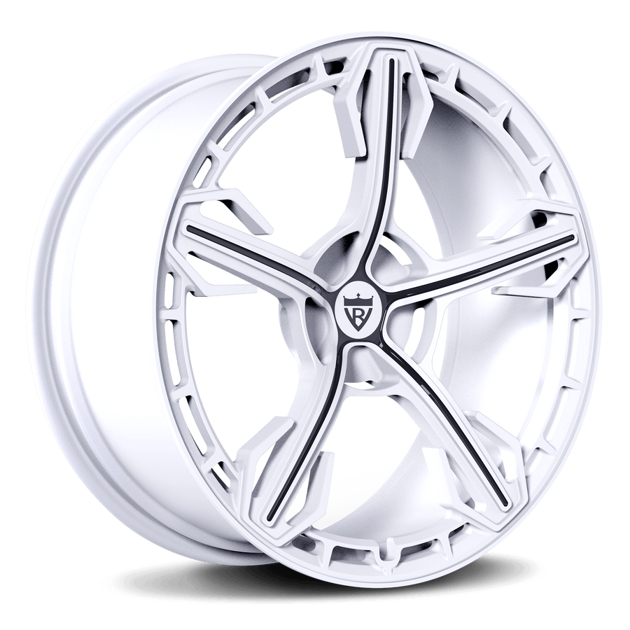 RVRN RV-MA62 custom forged white rims for RAM performance truck build in black with white finish