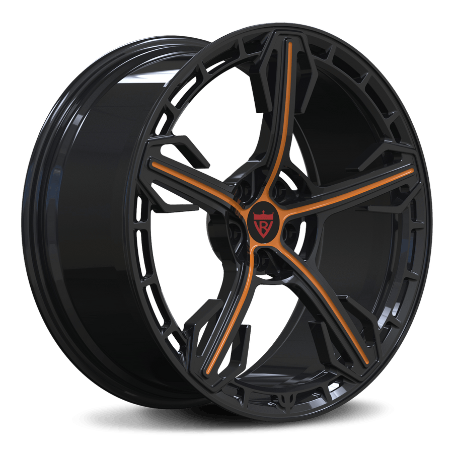 RVRN RV-MA62 custom forged white 5 spoke wheels for Audi performance vehicles with lightweight monoblock forged design