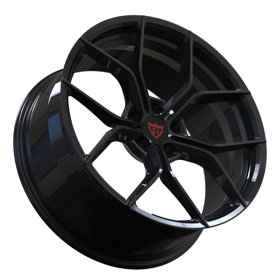 Deep concave forged RV-MA72 wheel optimized for Ferrari-inspired performance vehicles, lightweight and engineered for track performance
