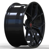 Detailed shot of RV-MA72 deep concave wheel by RVRN, showcasing lightweight forged construction and brake clearance