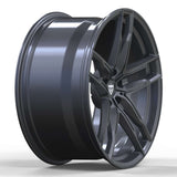 RVRN RV-MB078 forged 5 spoke Audi RS 5 gunmetal wheels, custom 1-piece lightweight performance wheel design with vehicle-specific sizing, offset and brake clearance considerations.
