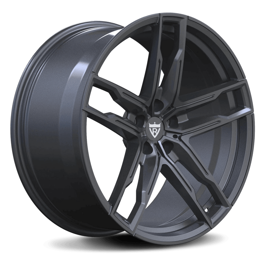 RVRN RV-MB078 custom forged 5 spoke BMW M3 Competition gunmetal wheels, 1-piece lightweight performance design with customized sizing, offset and precise fitment.