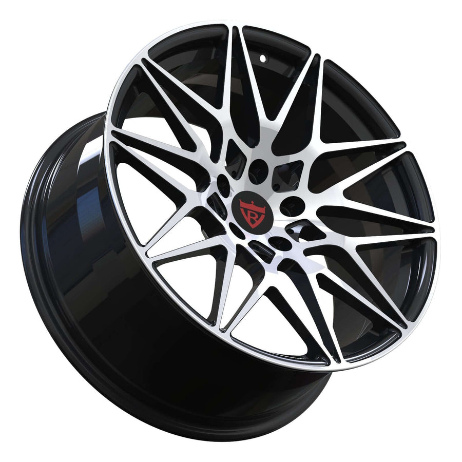 RVRN RV-MB220 BMW X5 forged Y spoke wheels in polished finish, custom 1-piece forged design for a clean premium appearance