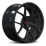 RVRN RV-MB301 custom forged Y spoke wheels in gloss black for BMW M3, featuring lightweight 1-piece construction and aggressive performance wheel design.