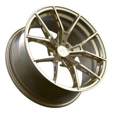 RVRN RV-MB373 lightweight forged Tesla Model Y rims with polished frozen gold finish and precision Y spoke styling for premium performance appearance